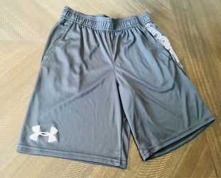 Under Armour Boys Youth Medium Black Wordmark Athletic Shorts