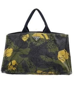 Prada Plate logo Canapa Handbag