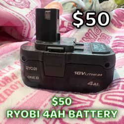 Ryobi 4ah battery 18v