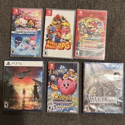 Nintendo Switch Video Games Paper Mario, Kirby, Hello Kitty PS5