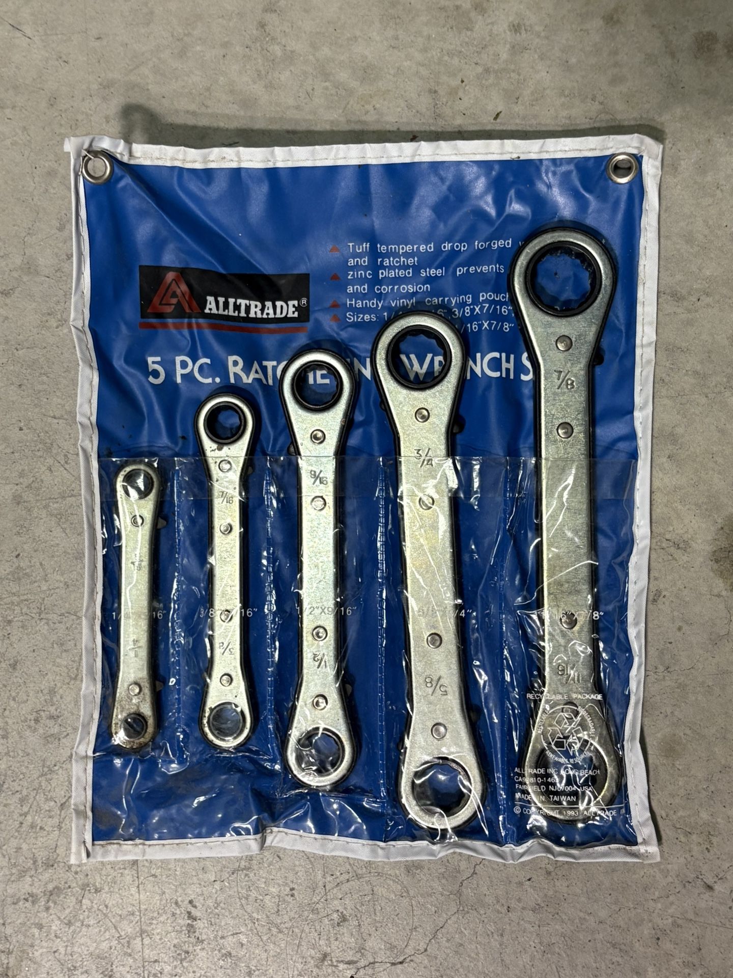 Alltrade 5 Piece Ratcheting Wrench Set