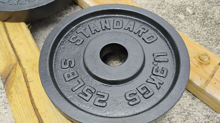 2 Standard weight plates 25lbs