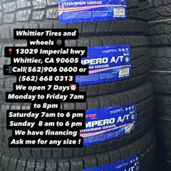 SET OF NEW TIRES, LT215/85R16 ZETTA AT , INCLUDING MOUNTING AND BALANCING. ASK ME FOR ANY SIZE OR BRAND