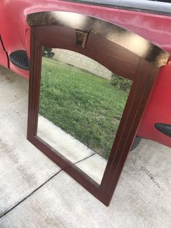 Big mirror with wood frame