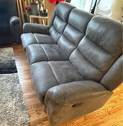 Gray Reclining  with Console and love seat