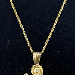 10kt Chain + 14kt Pendant 