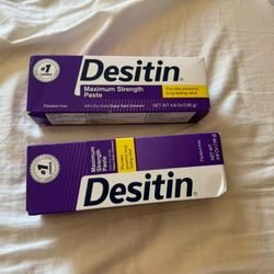 Desitin Maximum Strength 2 Tubes Unopened 