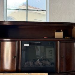Electric Fireplace With Storage Cabinets