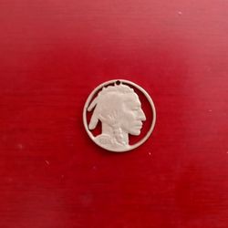 Indian Head Buffalo Nickel Cut Out Pendant 