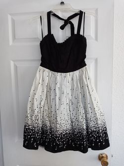 Hot Topic Dress Music Notes Size Small With Cardigan