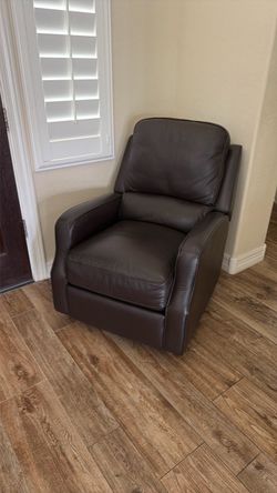 Dark Brown Leather Recliner Chair