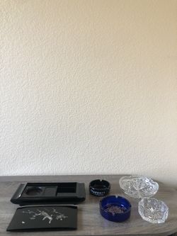 Vintage Cigarette Box & Ash Tray Set