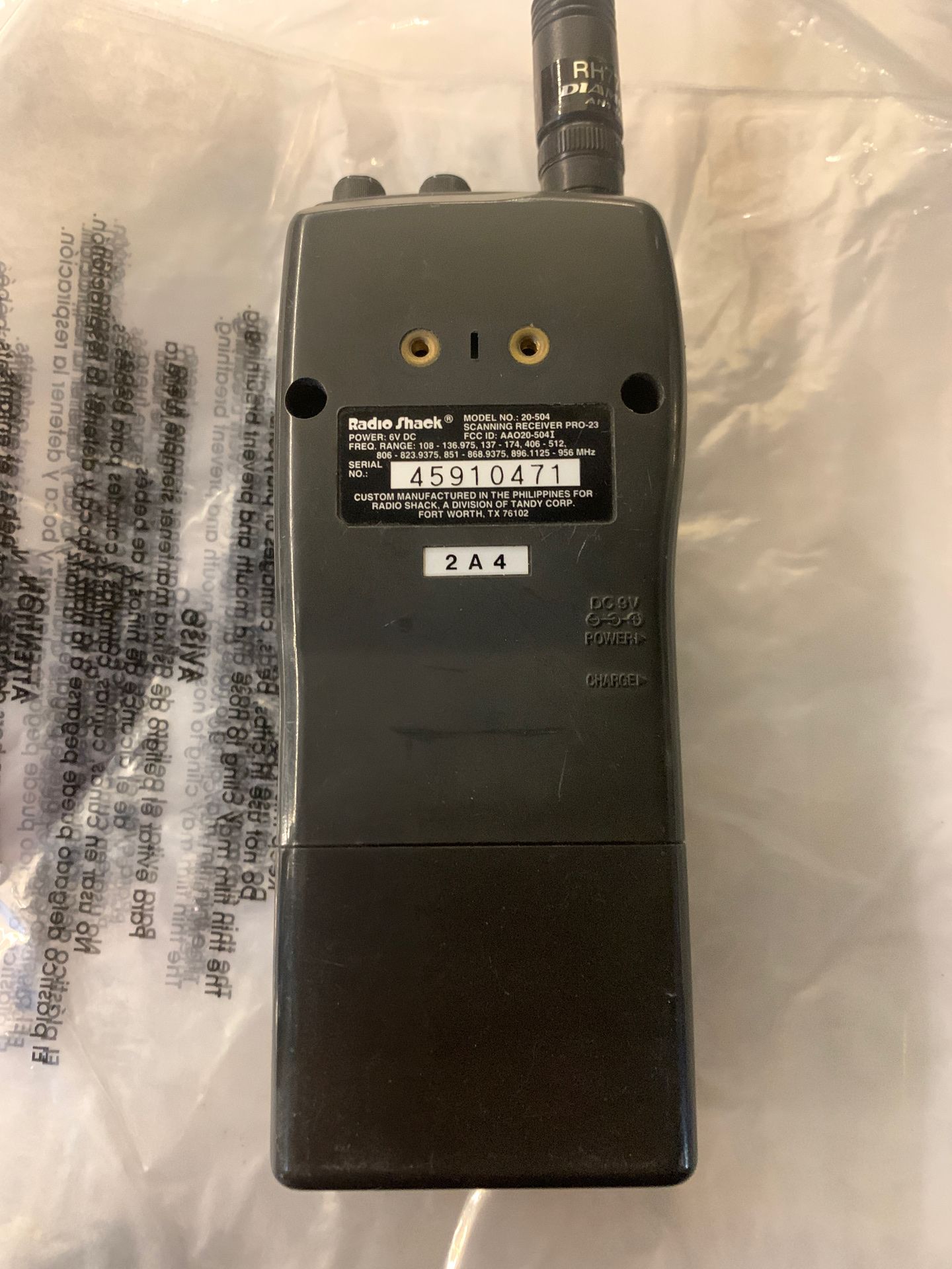 Radio shack 50 channel direct entry programmable scanner