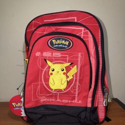 NWT Vintage 2000 Nintendo Pokémon Pikachu Red Backpack #25 Gotta Catch Them All
