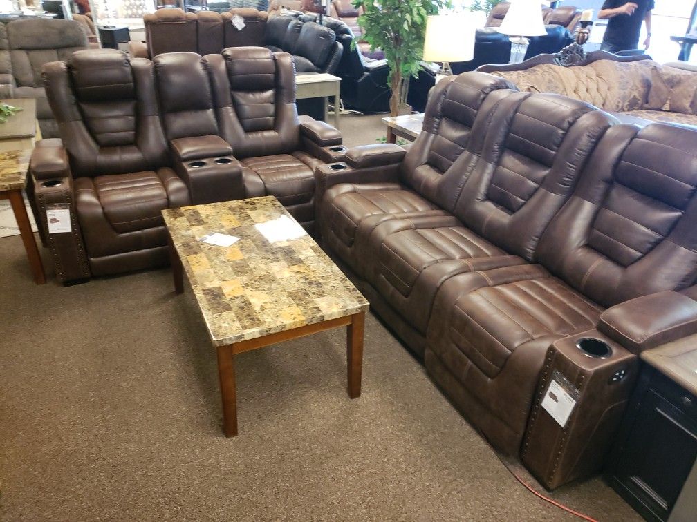 PWR RECLINING SOFA AND LOVESEAT SET