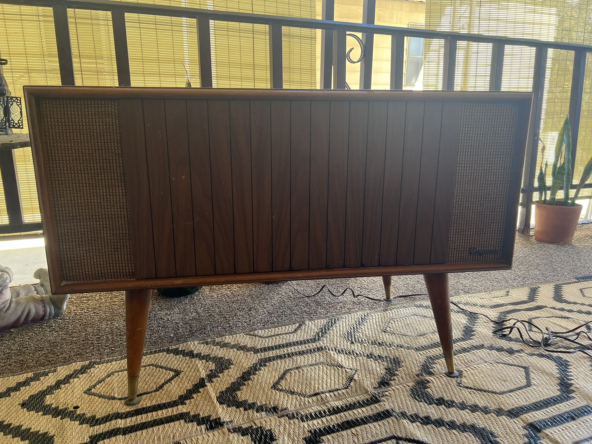 Mid Century Record Player Console