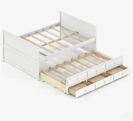 Bed frame full size with twin trundle underneath