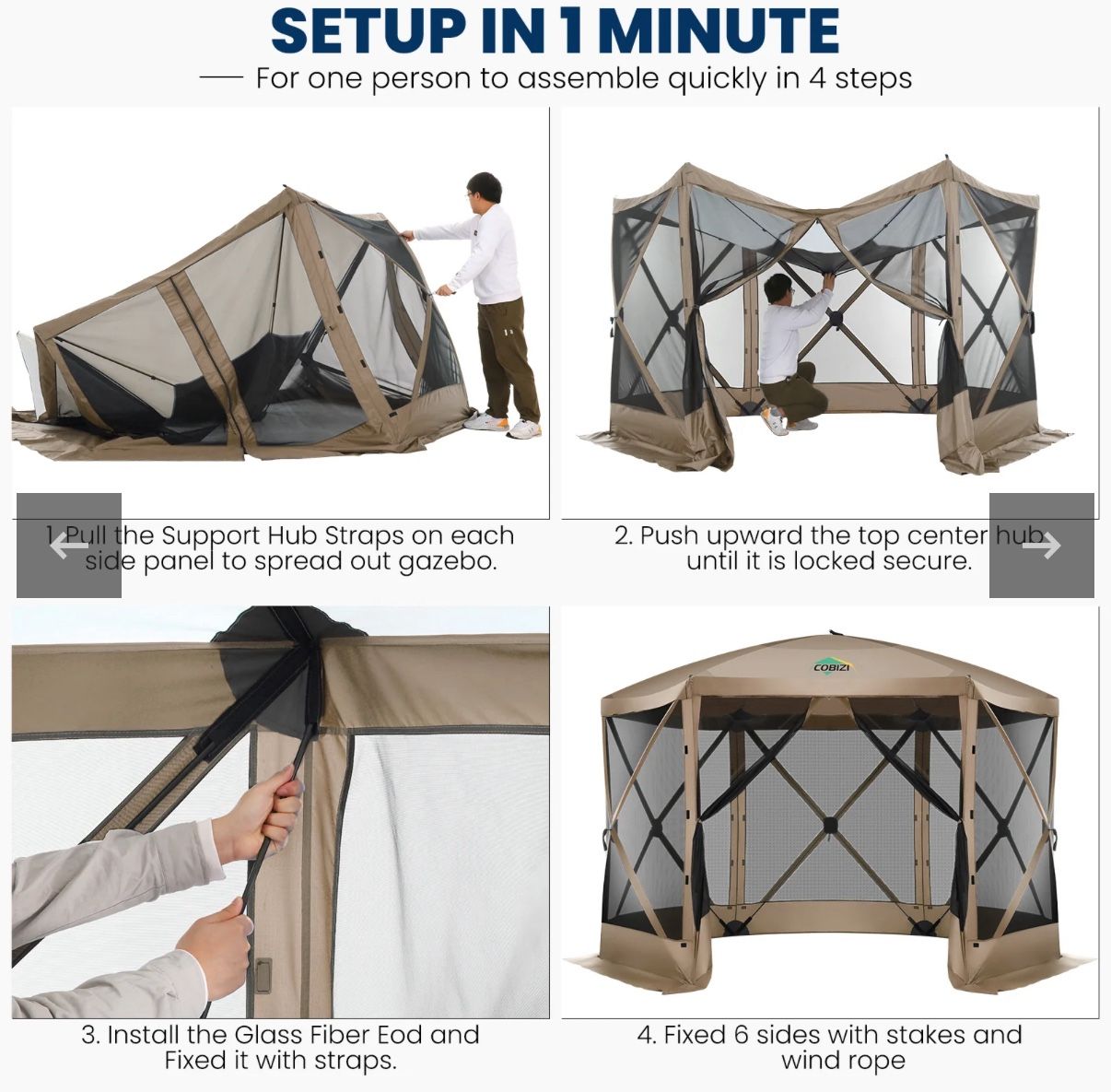 12x12 pop up gazebo outdoor canopy camping tent with mosquito
