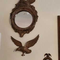 Three Piece Two Mirrors One Brass Eagle Perfect Vintage