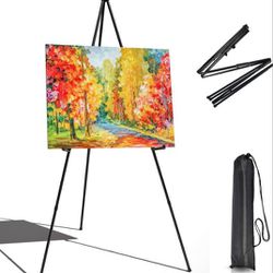 Portable Art Easel Stand 63 Inches - Black Picture Stands for Display w/Bag - Tabletop Art Easel Stand for Sign