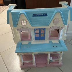 Vintage 1993 Fisher Price Loving Family Dollhouse With Original Accessories 