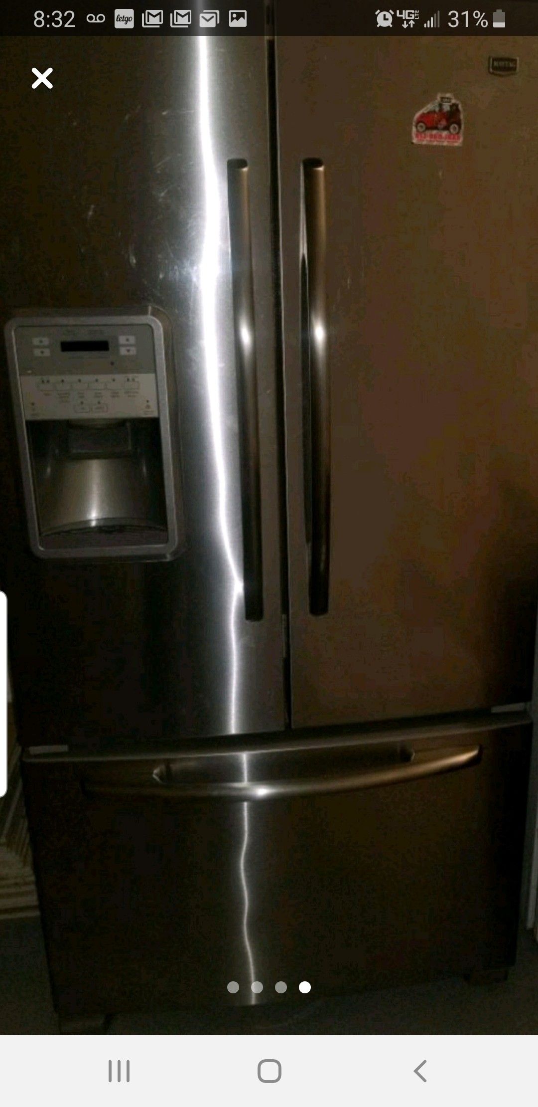 Maytag stainless steel 3 door refrigerator