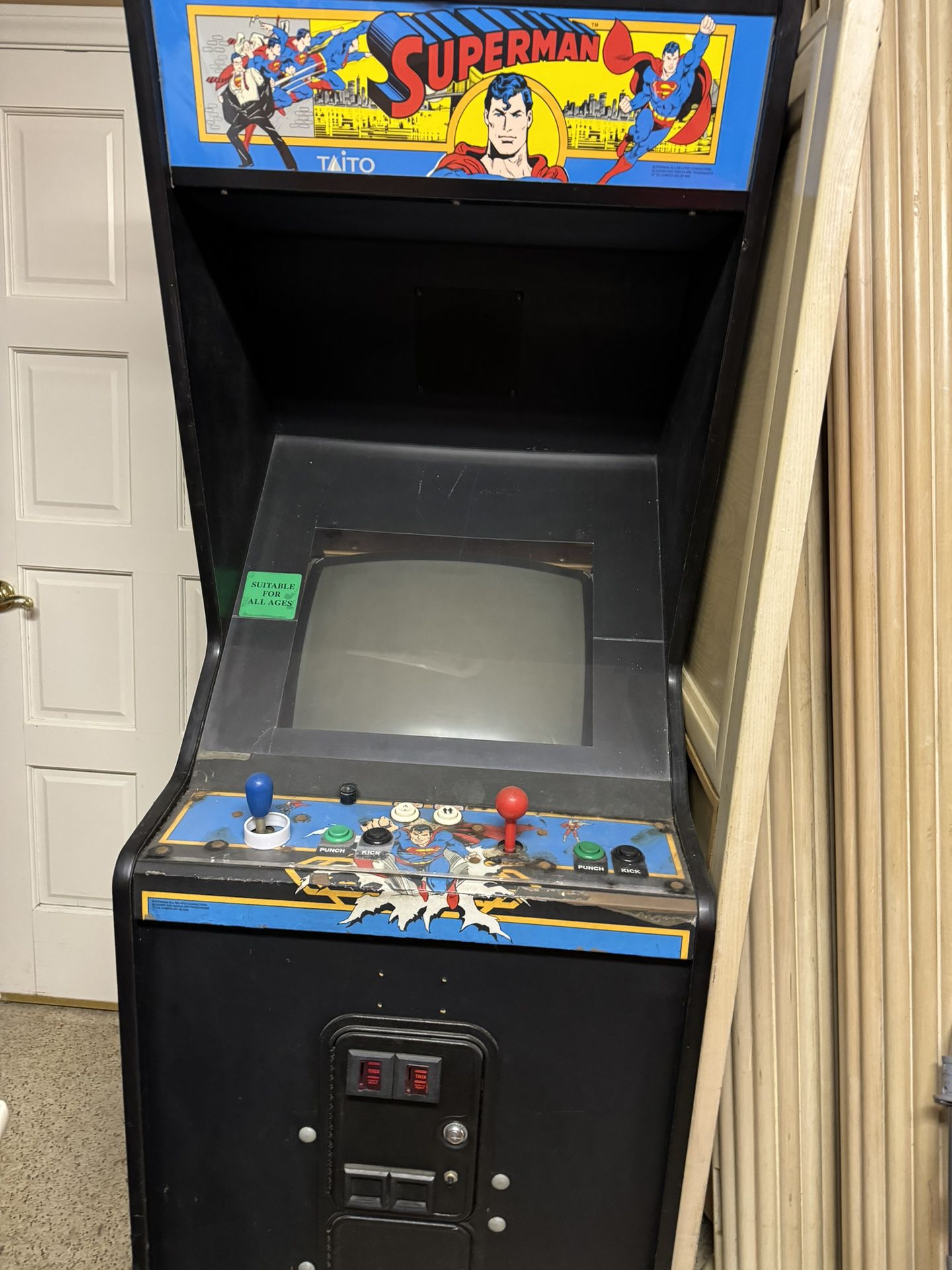 Vintage Arcade Superman 1988 Taito Game Console 