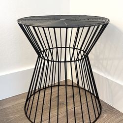 Iron Wire End Accent Table Stool Plant Stand