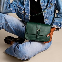 FOSSIL ZOEY LG FLAP VIRIDIAN Green Leather Crossbody