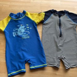 Toddler BOYS summer clothes lot size 18-24 months onsies swim outfit