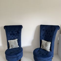 Blue Velvet accent Chairs