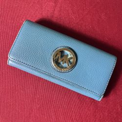 MICHAEL KORS Aqua Pebble Leather Wallet