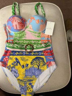 Endless Moon Colorful Toile One Piece Swimsuit Size S