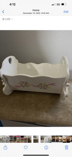Wood Doll Cradle 
