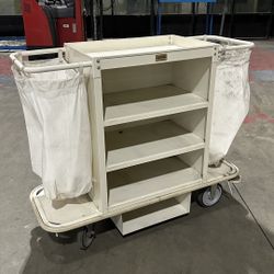 Large Metal Housekeeping Cart