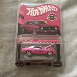 Hot Wheels Chevy Camaro Ss 1969 Pink RLC 