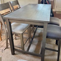 Dining Table, 2 Chairs, 2 Stools