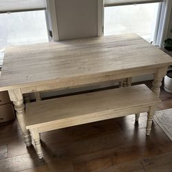 Wood Table and Benches