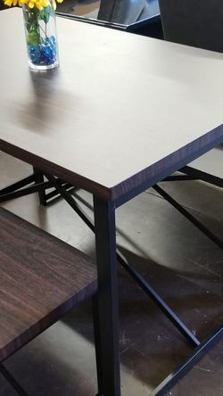 Grey Square Table With 4 Stools