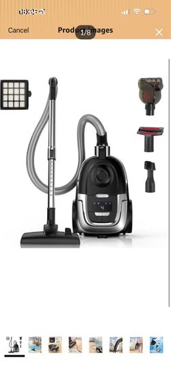 Brand new in box Zefiro Canister Vacuum Cleaner, 40Kpa 1600W Bagless Vacuum Cleaner, H13 HEPA Filter, 4L Large Capacity, Lightweight Vacuum for Hard F