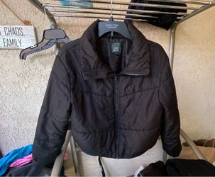 Puffer mid waist cool zip front jacket