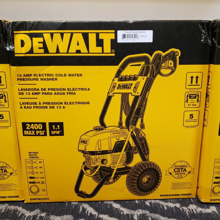 Dewalt 13AMP ELECTRIC COLD WATER PRESSURE WASHER 