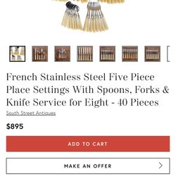 French Stainless Steel  16 Piece Settings with Spoons, Forks & Knife