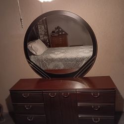 Cherry Wood Dresser W/Mirror Hutch , Nighstand
