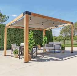Backyard Gazebo 12' x 10' Modern Cedar Wood Pergola