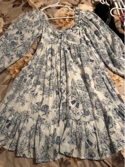 Blue and white floral dress