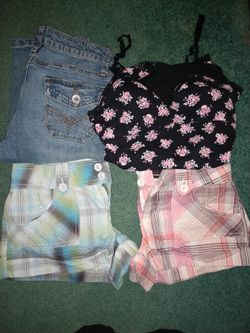 Shorts size 3-5 & tops small