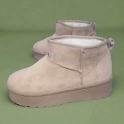 Ugg Style Tan Fleece Lined Boots Size 7