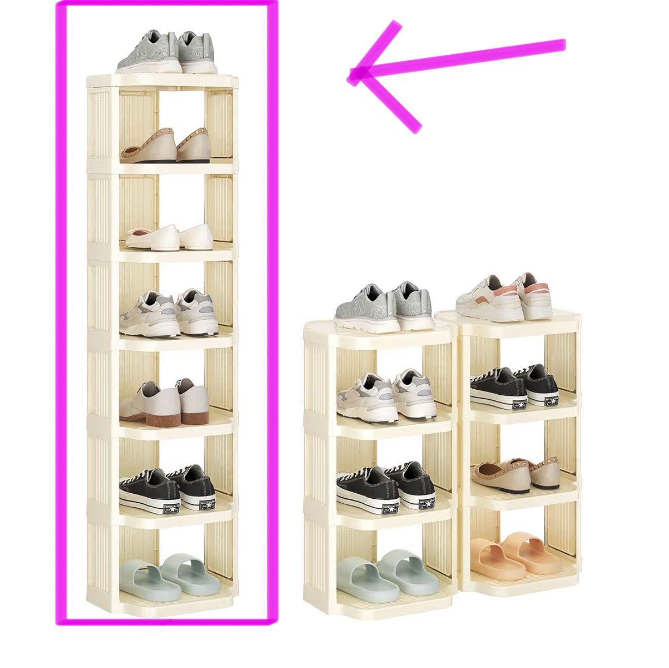 NEW! Sturdy 7 Shelf Vertical Shoe Rack