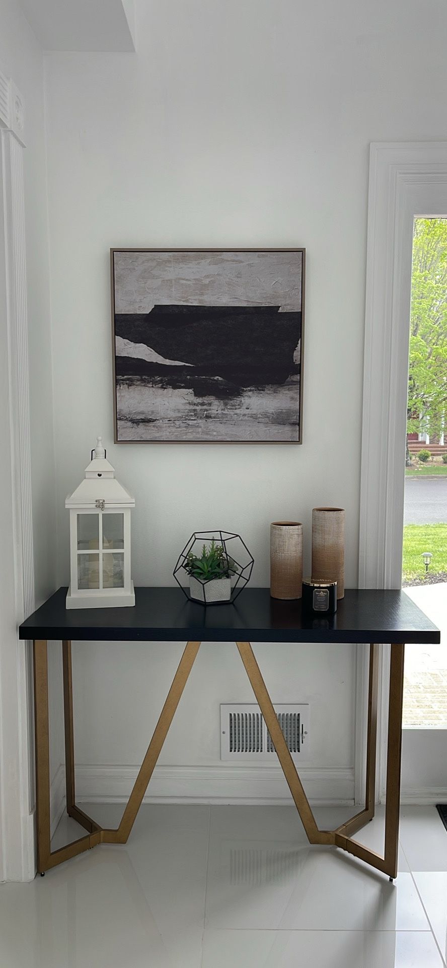 Modern Black/Gold 47" Console Table